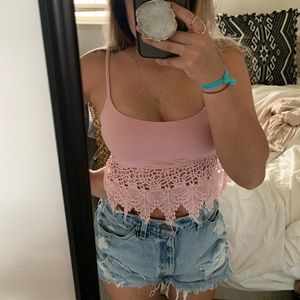 Pink crop top